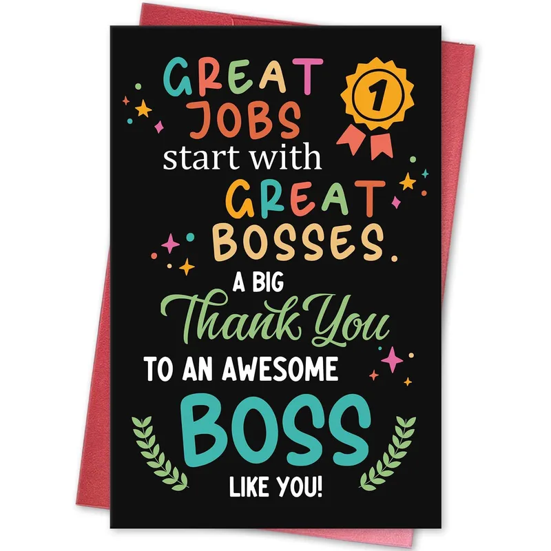 Great Boss Thank You Card: Bright Words for Your Leader
