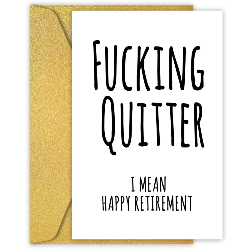 Black Text Minimalist White Card for a Retiring Coworker