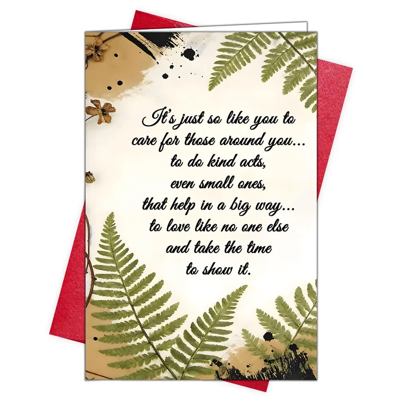 Caring Friend Thank You Card with Fern Leaves