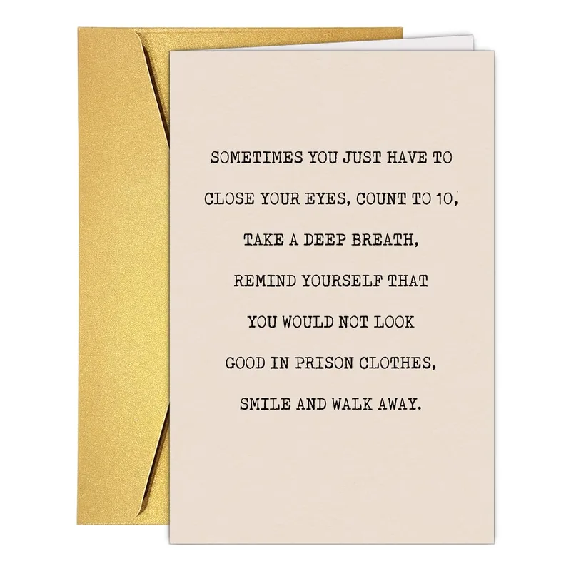 Walk Away Card: A Funny Pep Talk in Typewriter Print