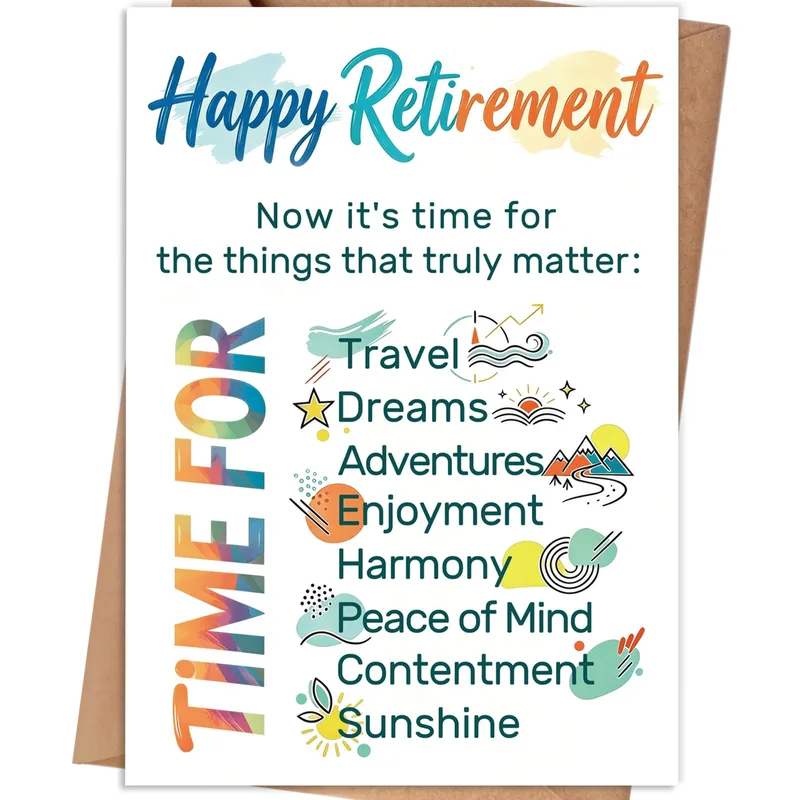 Retirement Time for Card: Travel, Dreams and Sunshine