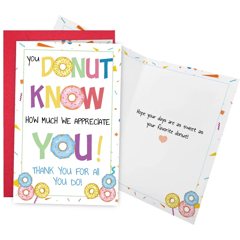Sweet Thank You Card with a Donut Pun for Coworkers