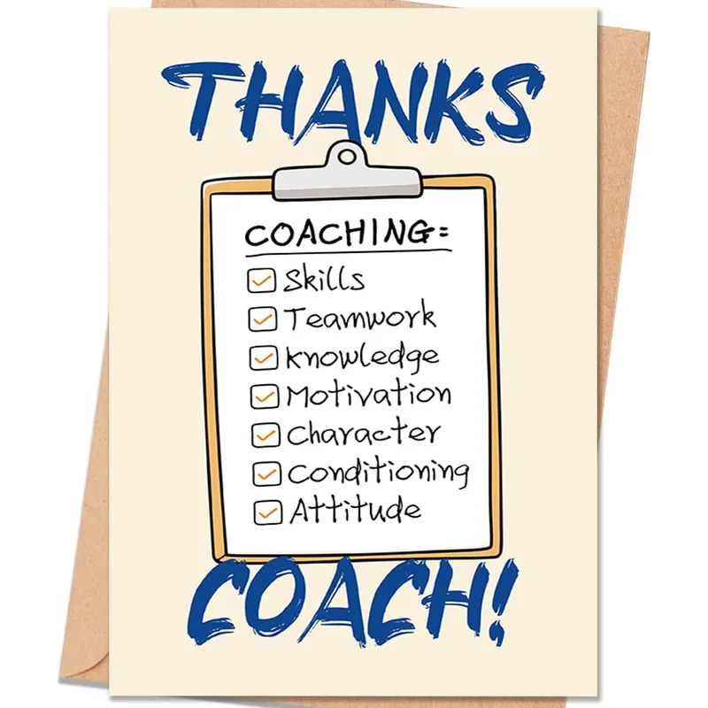 Thanks Coaching Skills Teamwork Card for Your Coach