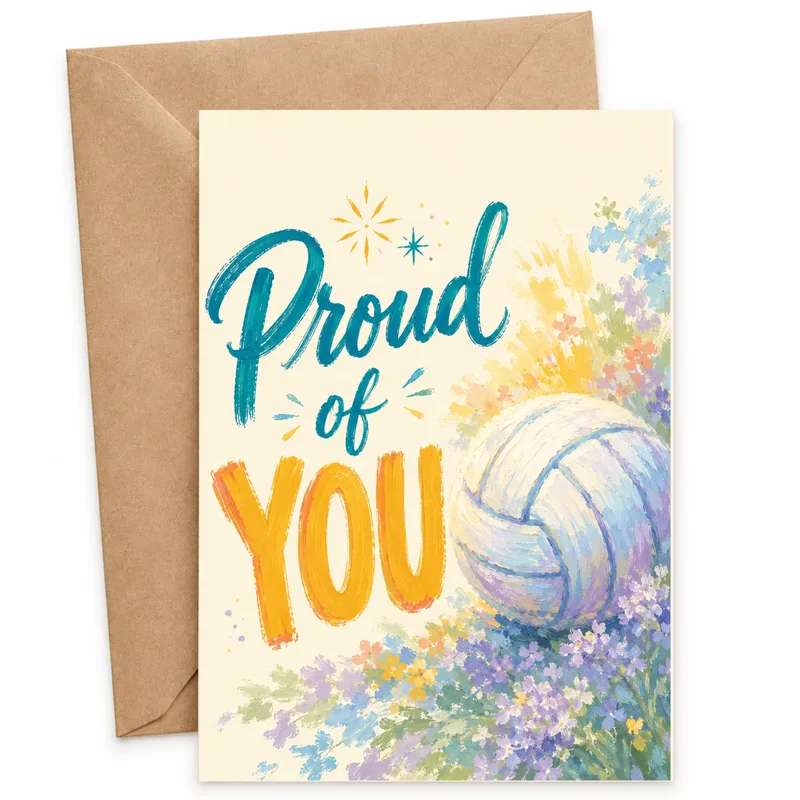 Volleyball Player Congratulations Card: Proud of You