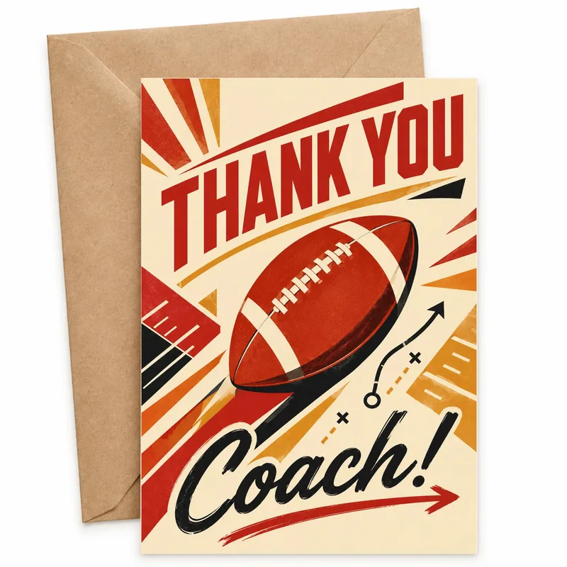 Football Coach Appreciation Card: Thank You, Coach!