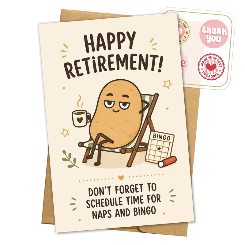Retired Nap Lover Card: A Cheeky Potato for Retirees