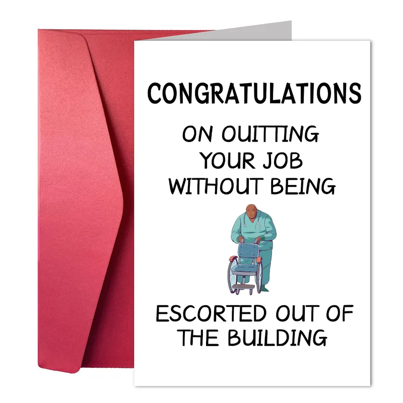 Congratulations Quitting Card: Wheelchair Exit Humor