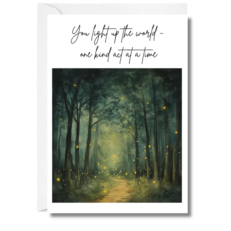 Firefly Forest Thank You Card for Coworkers and Friends