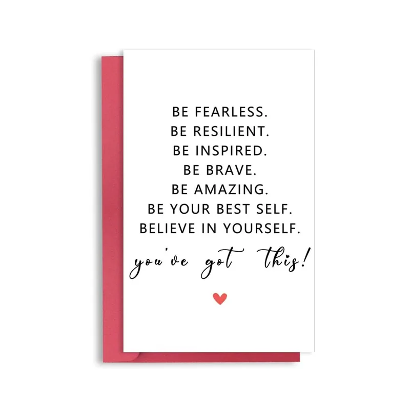 Be Fearless Card: A Pep Talk in Black Type on White