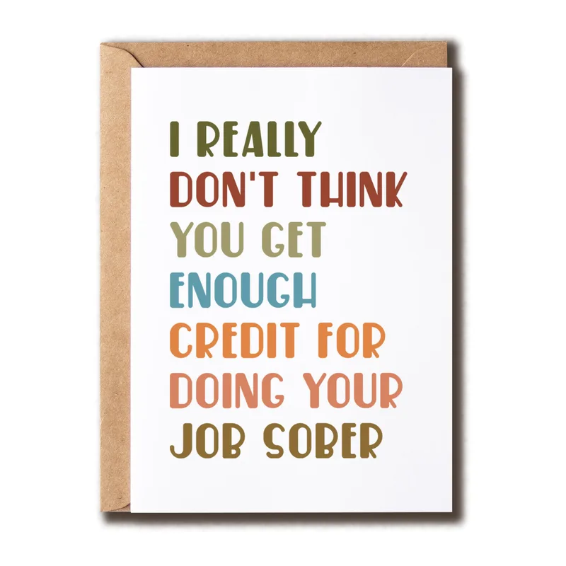 Doing Your Job Sober Card for Someone Who Earns Their Coffee
