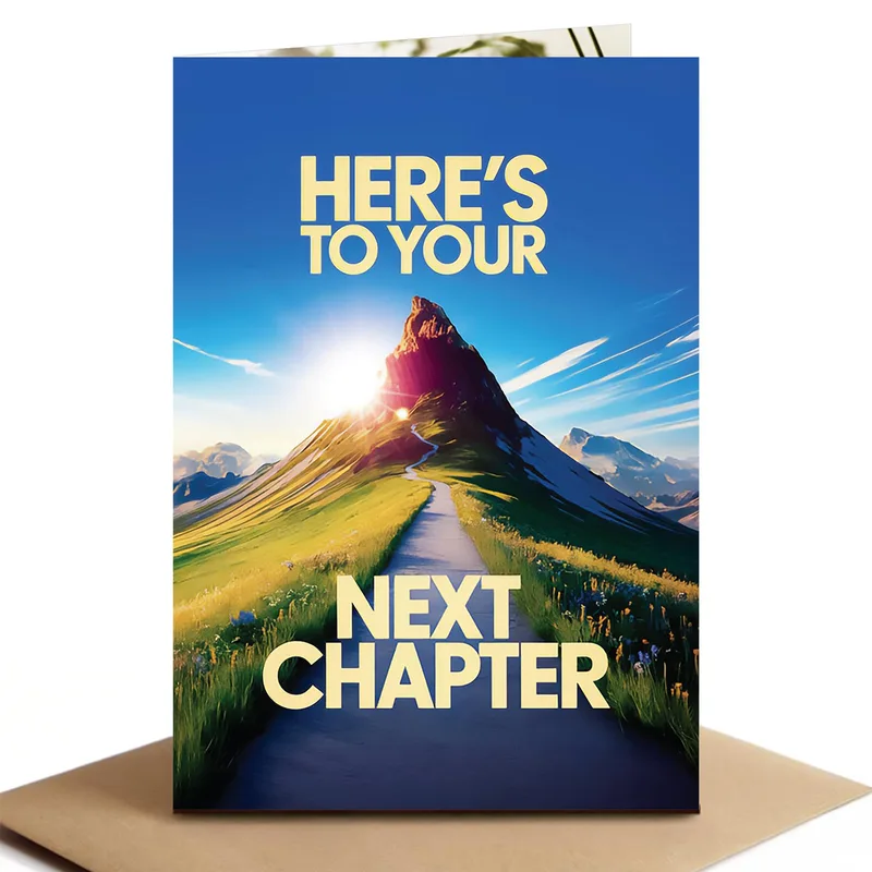 Farewell Mountain Card: Here’s to Your Next Chapter