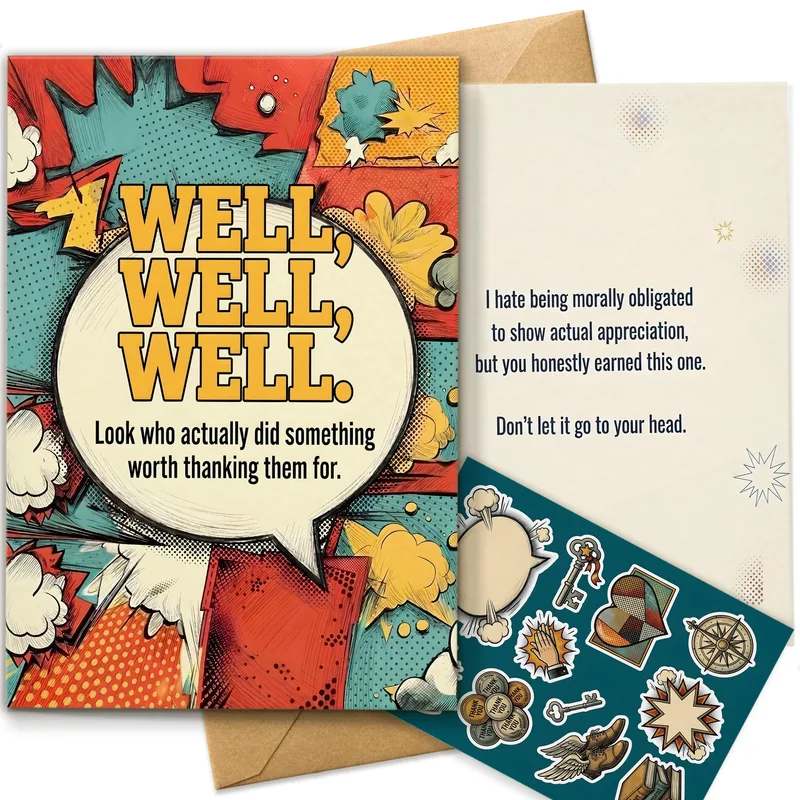 Comic Book Thank You Card for Coworkers With Pop Art Flair