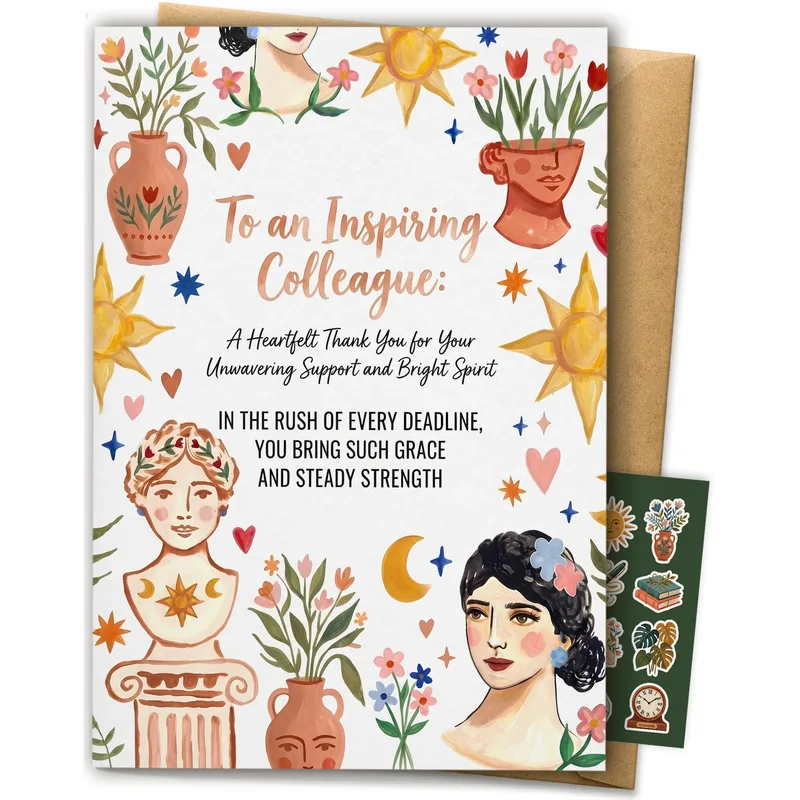 Inspiring Colleague Card: A Thank You With Classical Flair