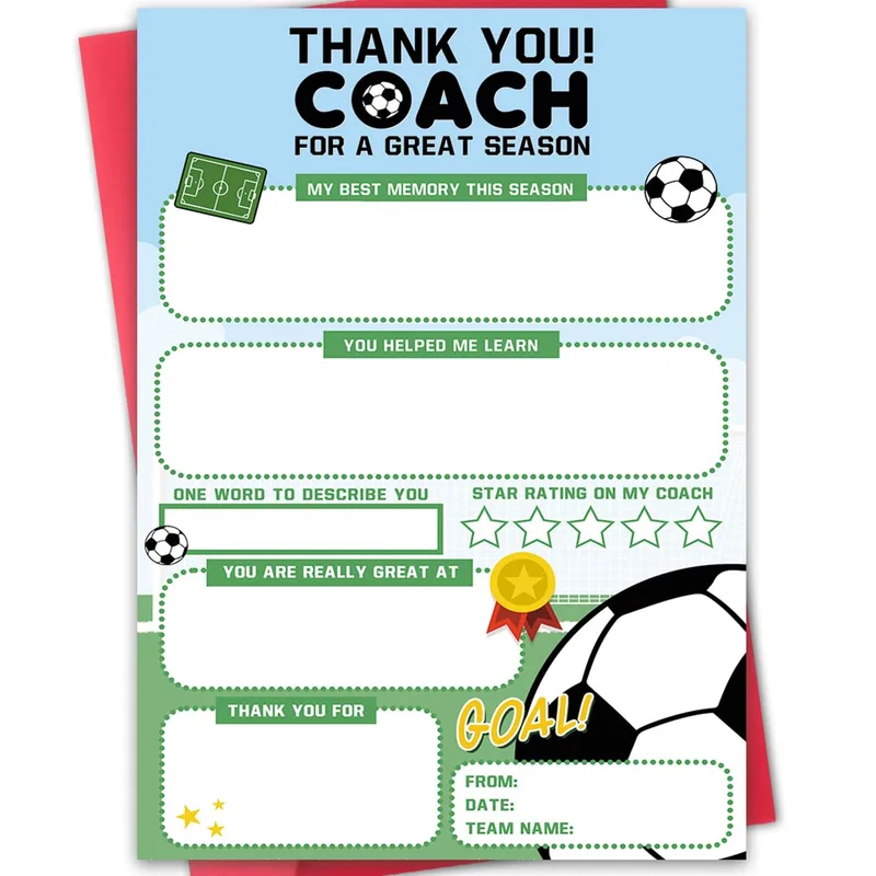 Soccer Season Thank You Card for Your Coach