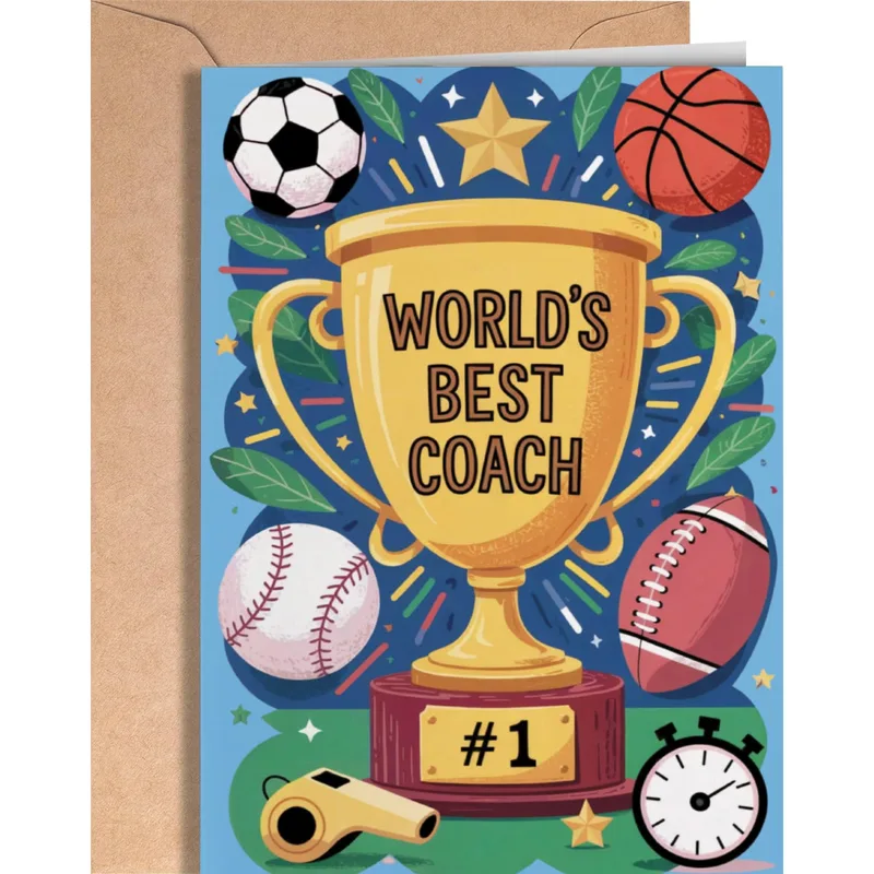World’s Best Coach Card for a Coach Who Deserves the Trophy