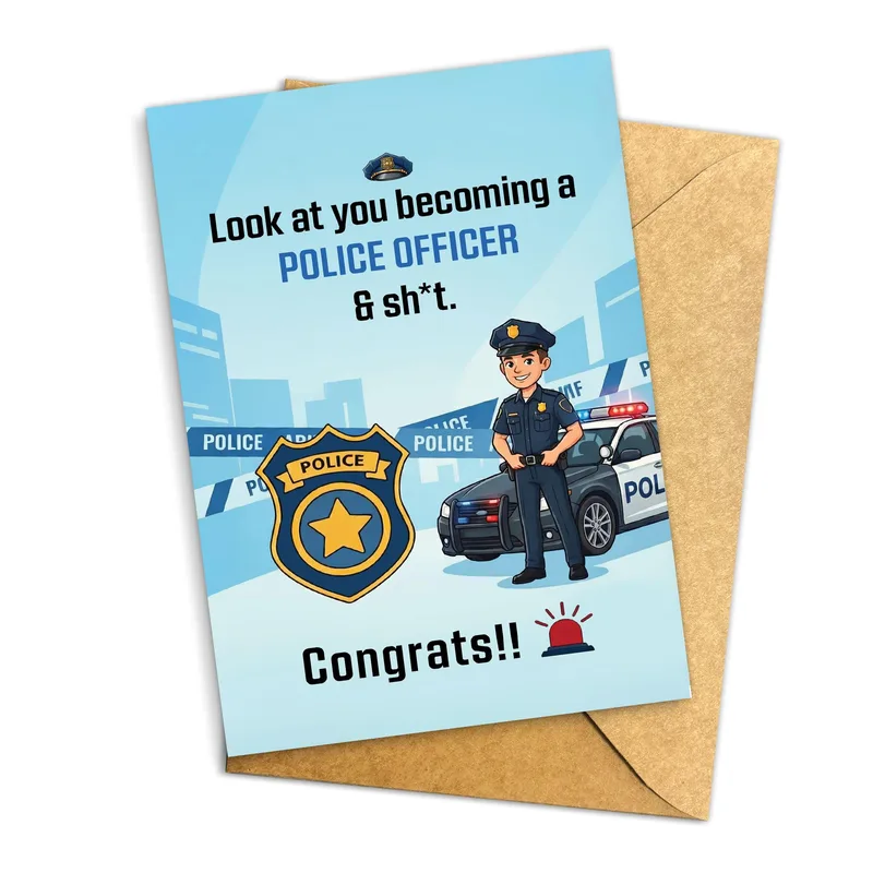 Police Officer Congrats Card: A Cheeky Cop Celebration