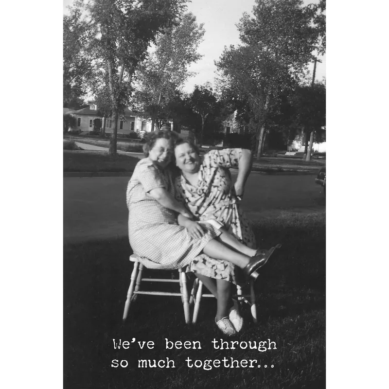 Best Friends Forever Card: Two Friends in a Vintage Photo