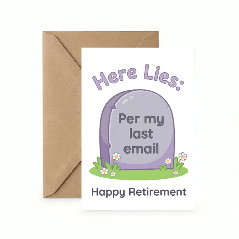 Per My Last Email Card: A Funny Retirement Tombstone for Coworkers