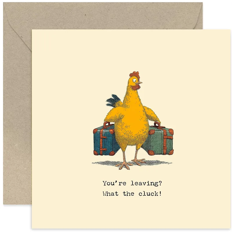 Farewell Chicken Pun Card for a Colleague Packing Up
