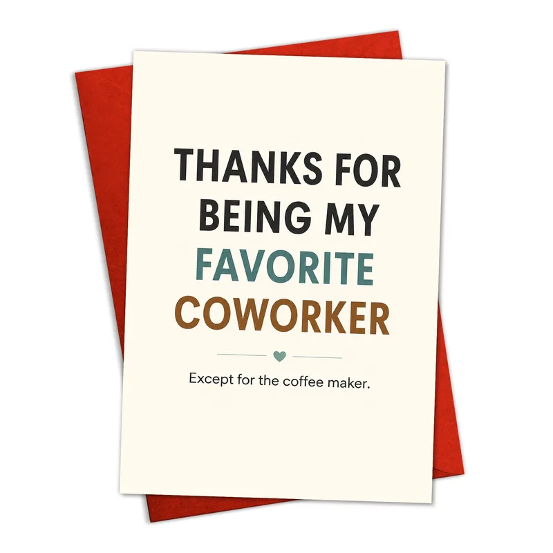 Favorite Coworker Card: A Thank-You With a Coffee Joke