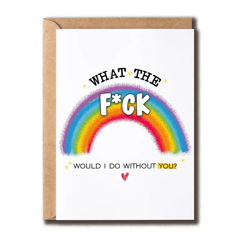 Funny Friend Thank You Card with a Rainbow Arch