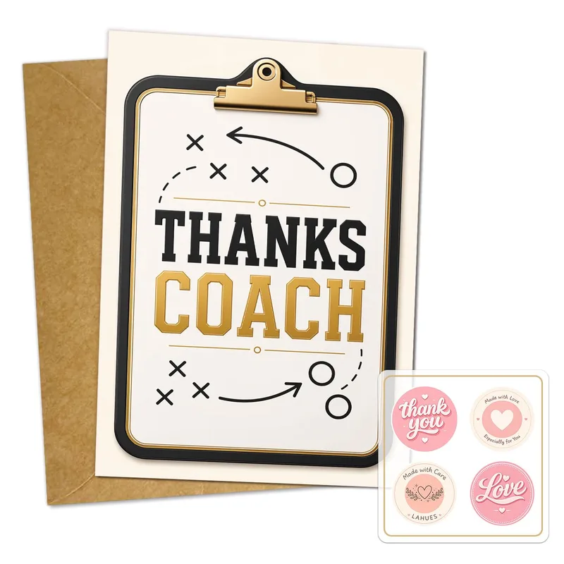 Sports Coach Thanks Card: A Play Diagram Thank You