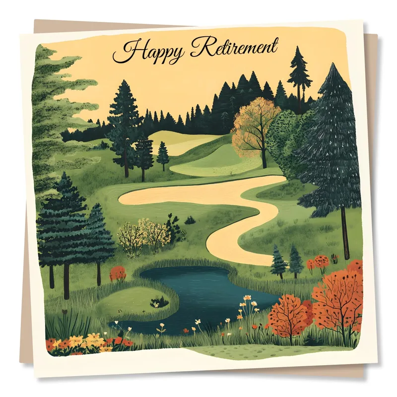 Golf Course Retirement Card for a Well-Earned Break