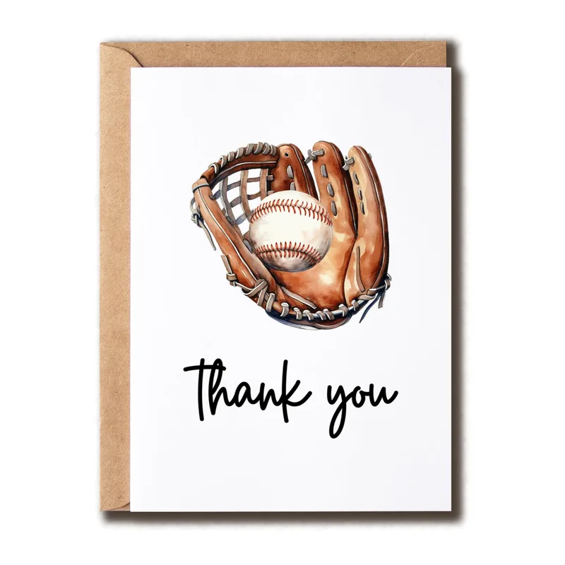 Baseball Glove Thank You Card for Coaches and Players