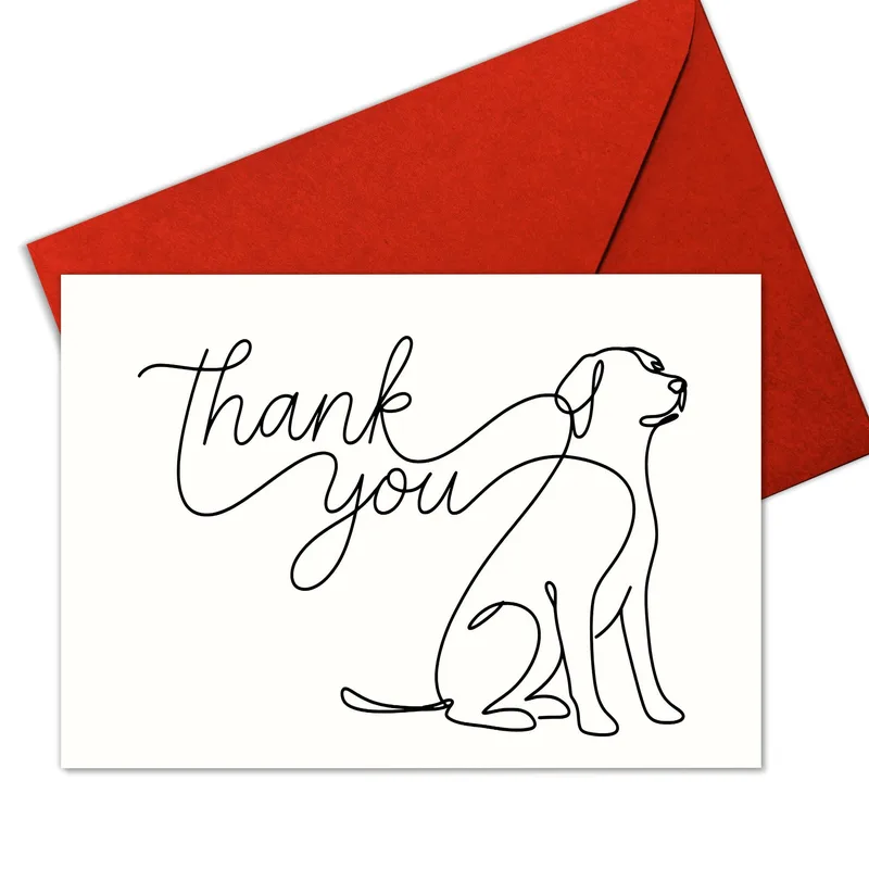 Minimalist Dog Thank You Card for Pawsitive Appreciation