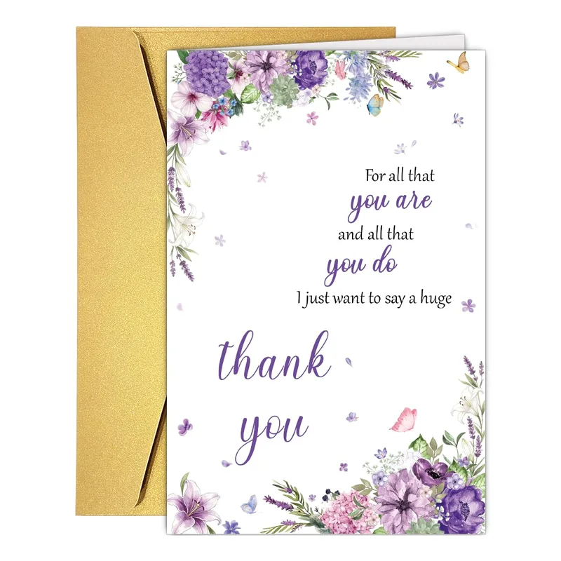 Purple Floral Watercolor Card for Deep Appreciation