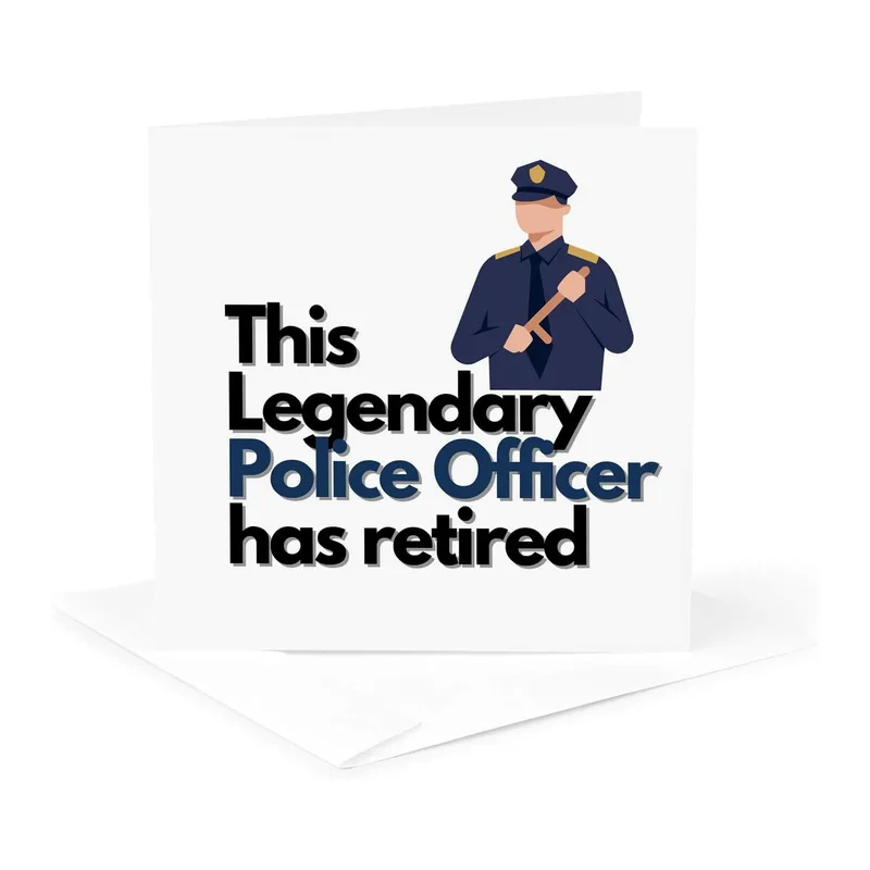 Officer Blue Uniform Retirement Card for a Legendary Cop