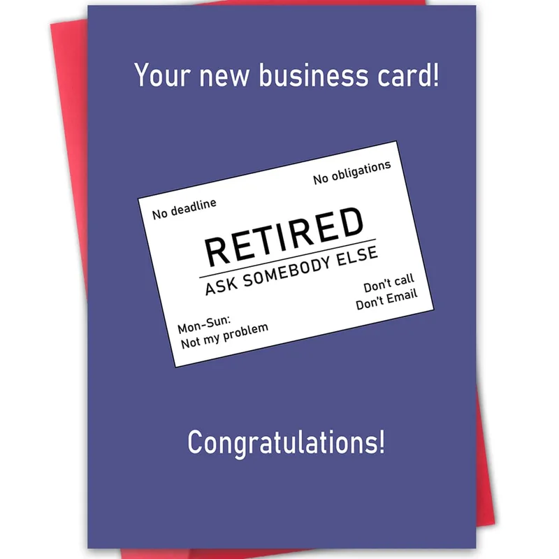 Navy Business Card Retirement Card for Your Coworker