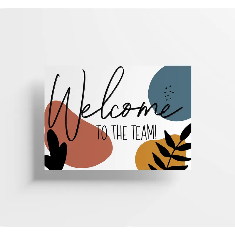 Abstract Shapes Flat New Job Card: Boho Welcome to the Team Greeting