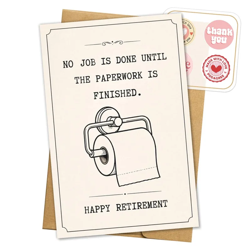 Paper Roll Vintage Retirement Card for the Office Boss