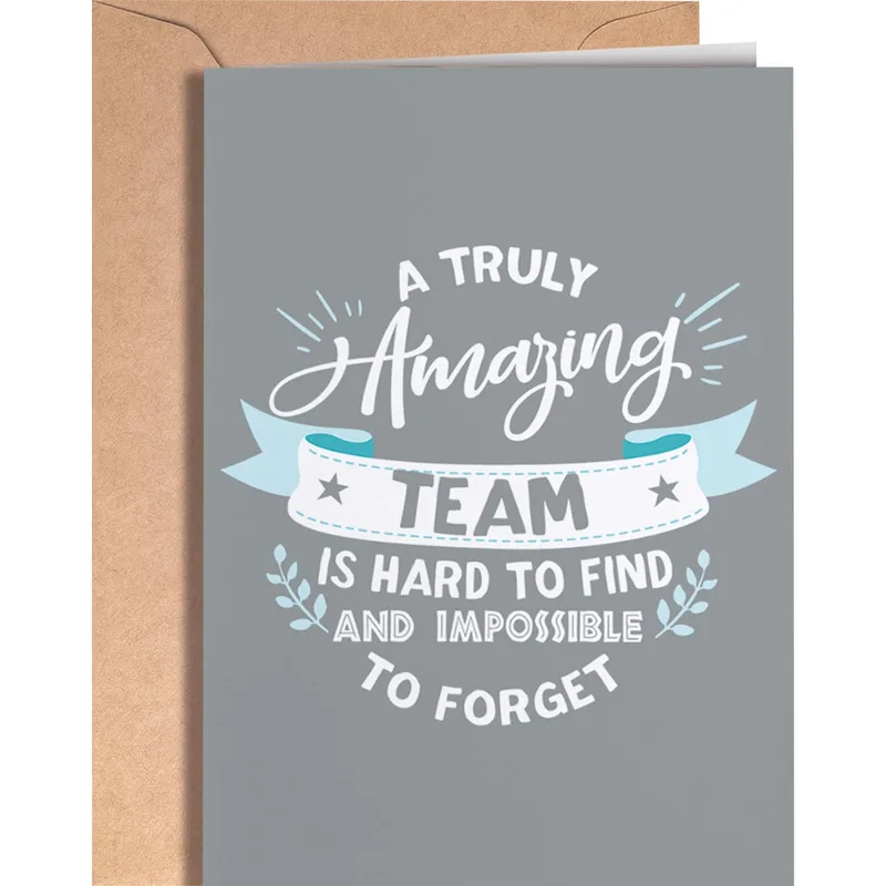 Ribbon Banner Typography Thank You Card for an Amazing Team