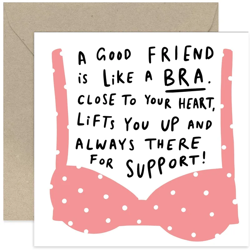 Bra Polka Dot Friendship Card – Greeting Card in natural