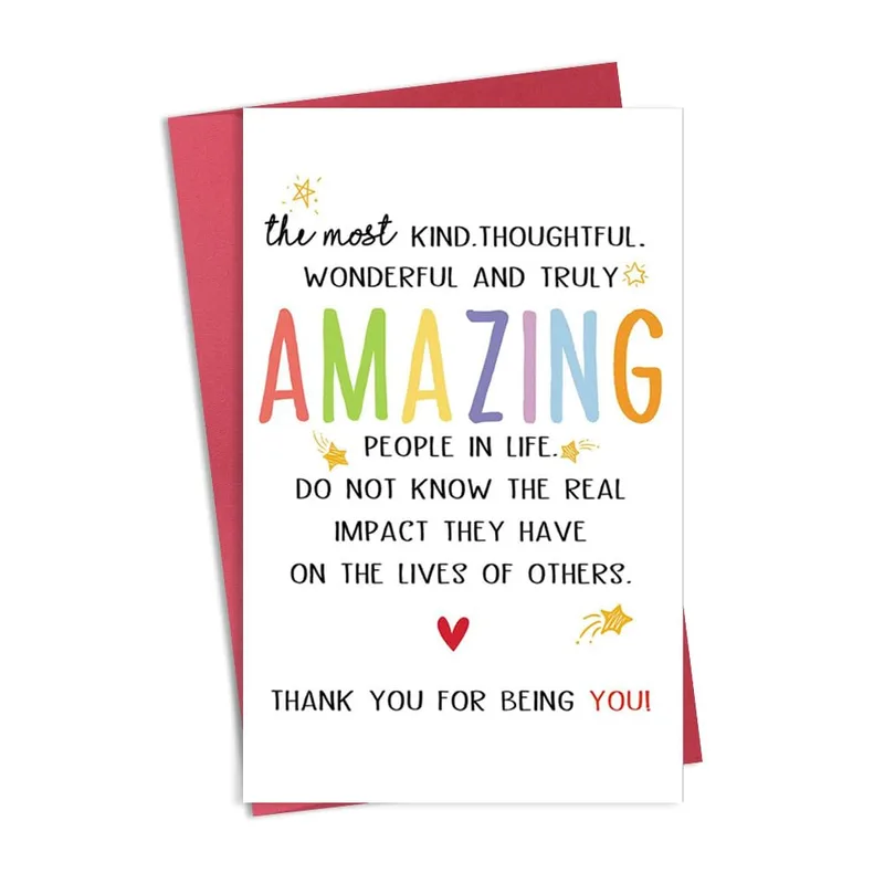 Colorful Amazing Typography Thank You Card for Kind People