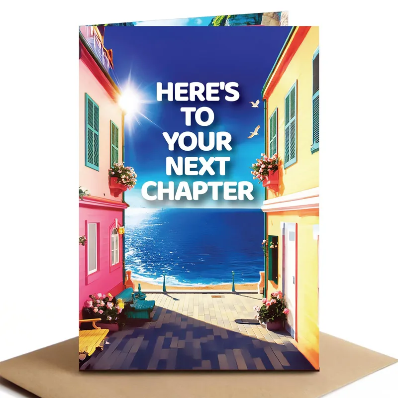 Street Beach Doorway Farewell Card for New Beginnings