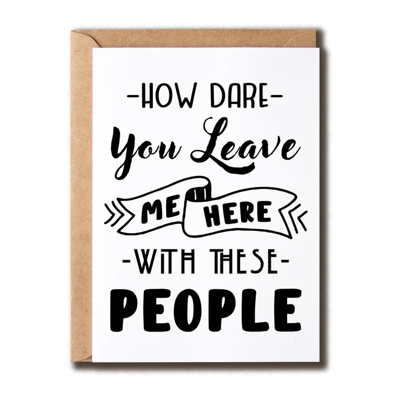 Plain White Card Farewell Card for Leaving Coworkers