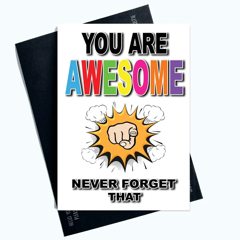 Awesome Starburst Black Encouragement Card for Coworkers and Friends