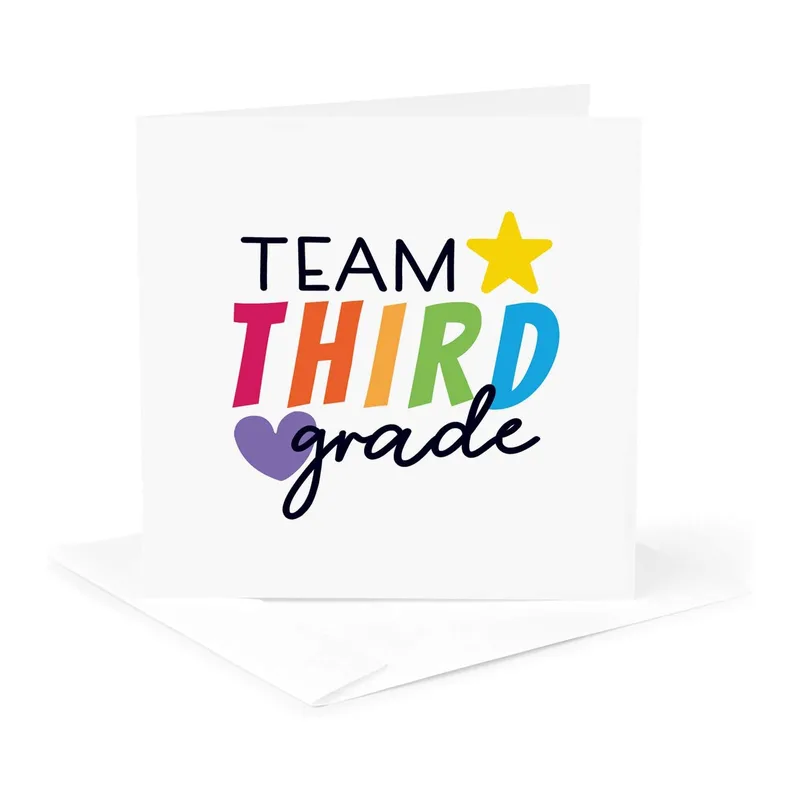 Star Team Grade Teacher Card Celebrating Third Grade Educators
