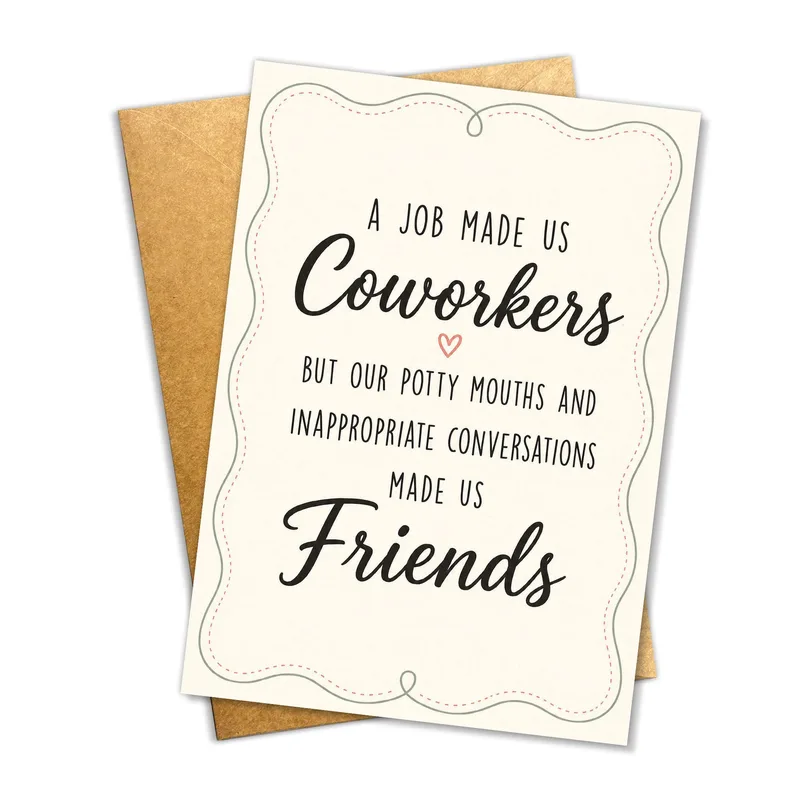 Script Scalloped Border Friendship Card Celebrates Office