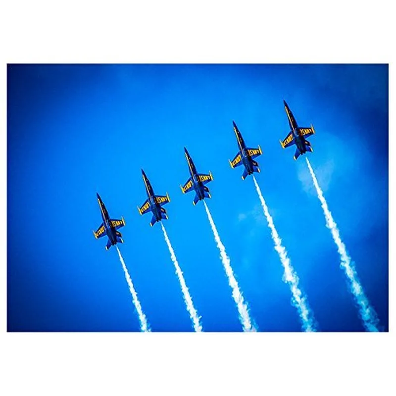 Blue Jets Vapor Trails Card: Precision Formation Art