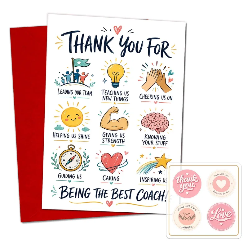 Icons Coach Card Thank You Card for the Best Mentor