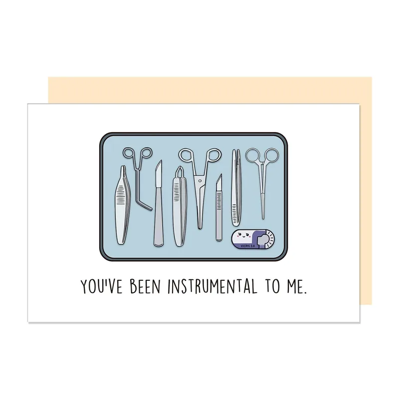 Surgical Tools Thank You Card for Doctors and Nurses