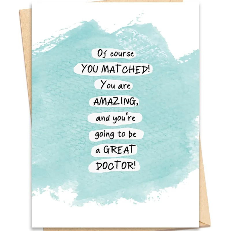Medical Match Congratulations Card for Future Doctors