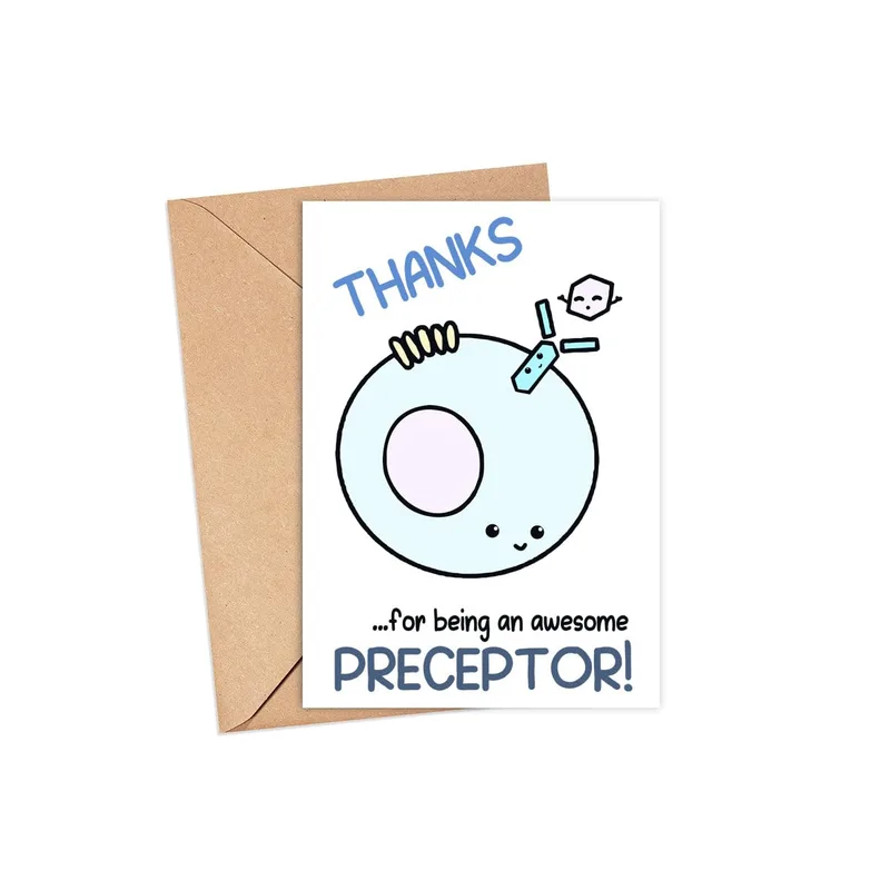 Pharmacy Preceptor Thank You Card with a Blue Cell