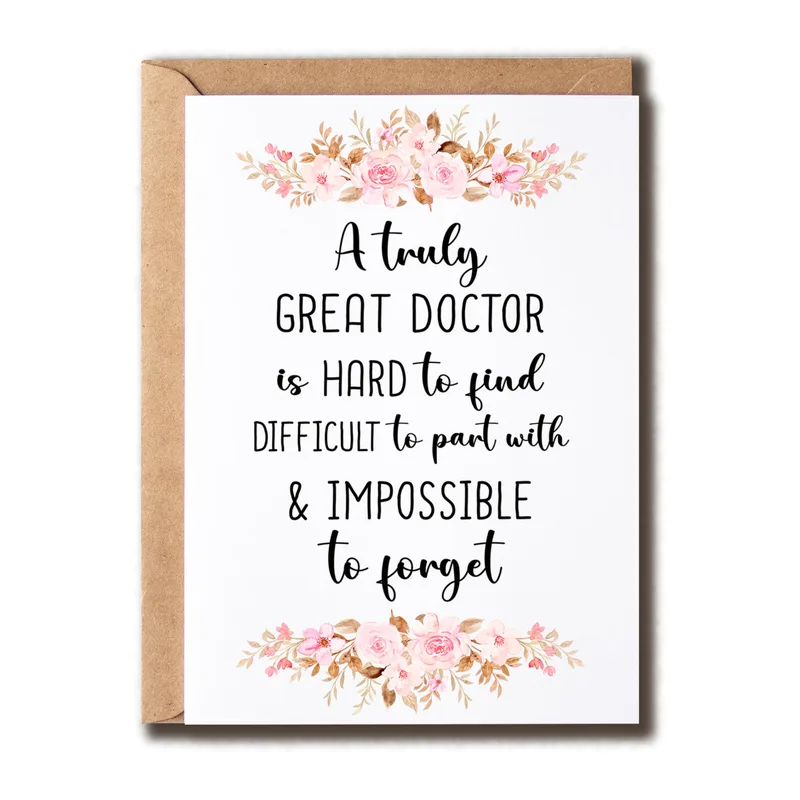 Going Away Doctor Card: A Farewell Filled With Pink Florals