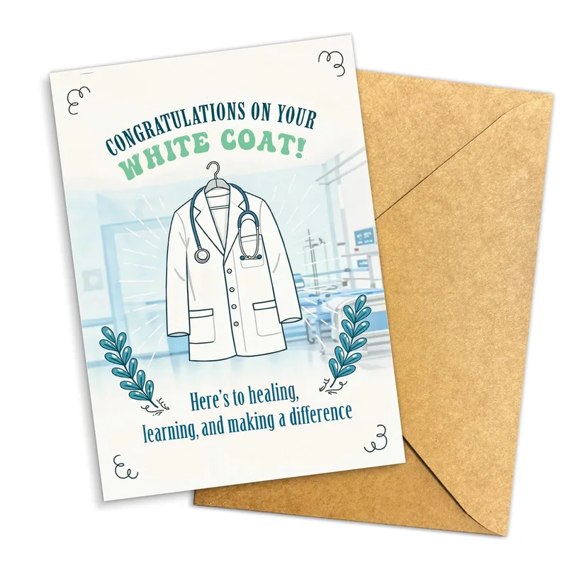 Congratulations on Your White Coat Card for a New Doctor