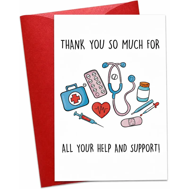 Medical Supplies Illustration Card for Thanking Your Care Team